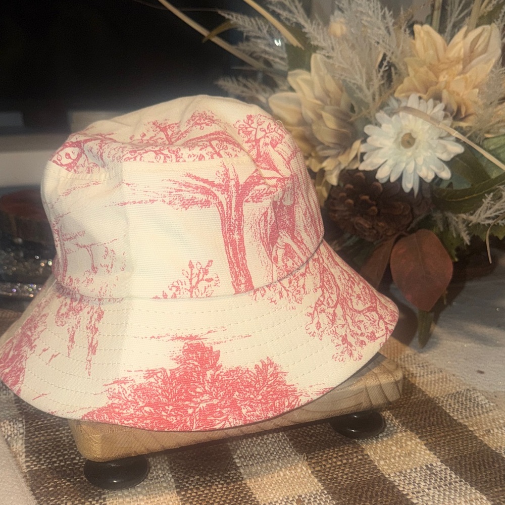 Elegant Pink Toile Bucket Hat